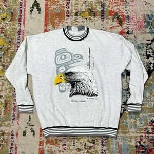 Vintage 1980s Victoria, Canada Bald Eagle Tourism 80s Crewneck Sweatshirt